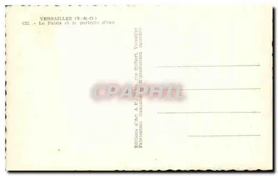 Versailles — Le Palais et le parterre d'eau — Éditions A.P. &-O. — Verso