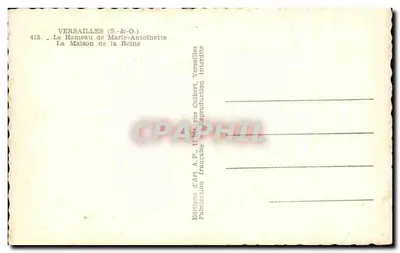 El Pueblo de María Antonieta — La Casa de la Reina — Ediciones A.P., Versalles — Reverso