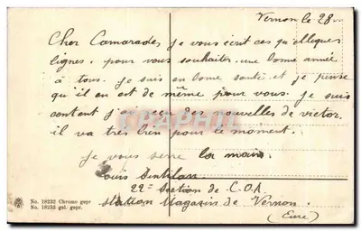 Zamieciona świątynia — dekor z poinsettii — Chromo Nr 18232, Wydawnictwo Vernon — Rewers