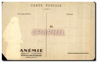 Vintage Postcard Paris Esplanade des Invalides Advertising Anemie Syrup for Dogs — Back