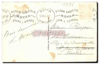 St-Palais-sur-Mer - La Conche — plaża z namiotami — wydawnictwo Nowych Galerii — Rewers