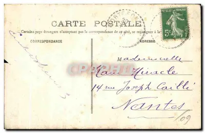 Bilhete postal antigo Mortefontaine santo sulpício — Verso