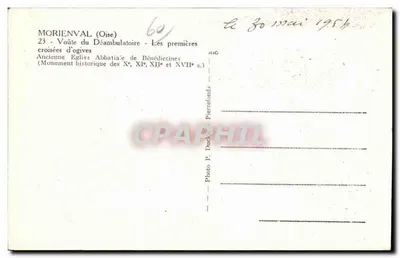 Moriénval (Oise) — Vórtice do Déambulatório — As primeiras cruzetas de ogivas — Foto P. Duchesne — Verso