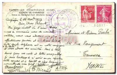 Statua Marszałka Focha — Las Compiègne (Oise) — Wydawca: Éditions de l'Armistice — Rewers