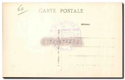 Las Compiègne — Wagon, w którym podpisano Armistice (11 listopada 1918) — L'H. Paris — Rewers