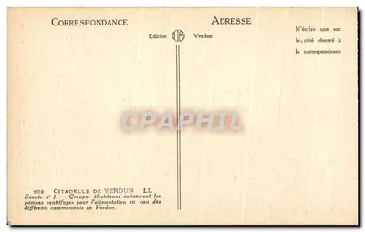 Citadelle de Verdun — Ecoeule n°1 — Grupos elétricos acionando as bombas centrífugas — Verso