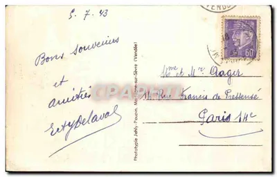 A Suíça Vendéenne — As Cachoeiras do Port — Mortagne — n° 1047 — Verso