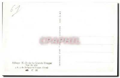 Abadia Notre-Dame-de-la-Grande-Trappe — Vista lateral — Imprimerie d'Art 'ADIA' Nice — Verso