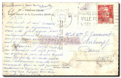 Ancien Manoir de La Guyardière — Orne — Éditions Gaby — Verso