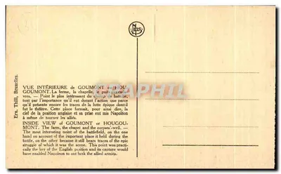 Hougoumont — A fazenda, a capela e o poço dos corpos — Nels, Bruxelas — Verso