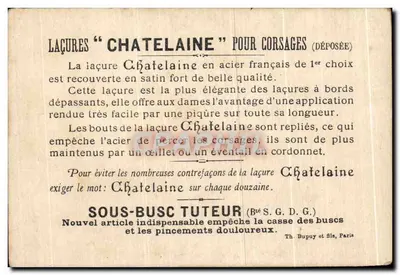 Kinderen die op de strand spelen — reclame voor knopen Chatelaine — Th. Dupuy en zoon, Parijs — Achterkant