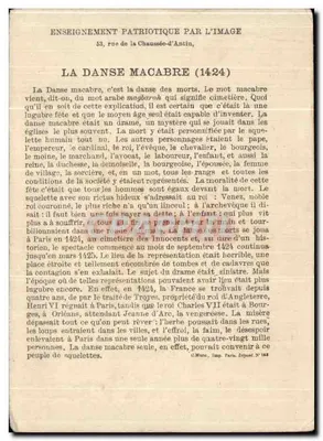 La Danse Macabre — scène de spectacle médiéval — G. Mure, Imp. Paris, Dépôt N° 163 — Verso