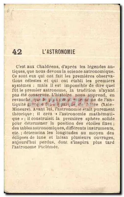 O Primeiro Astrônomo — série 42 — editor não visível — Verso