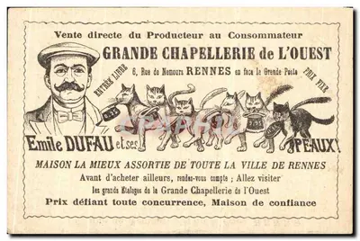 Grande Chapellerie de l'Ouest — Émile Dufau — Rennes — Verso