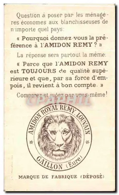 Amidon Remy — publicidade humorística — Gaillon (Eure) — Verso