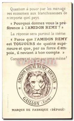 Amidon Remy — reklama mydła — wydawca Gaillon (Eure) — Rewers