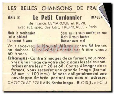 Scena wiosenna — Chocolat Poulain — seria 51 — Rewers