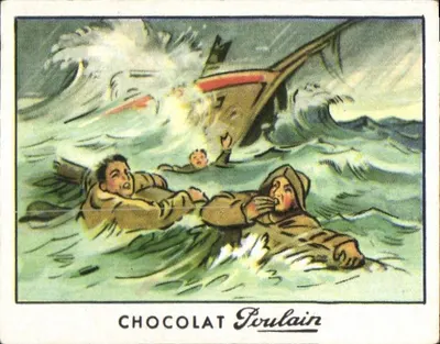 Salvamento no mar — Chocolate Poulain — Série 40, Edições Fortin
