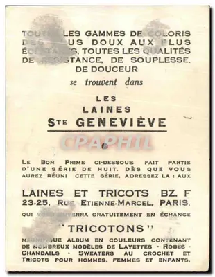 Santa Geneviève abastece os habitantes de Lutèce — Laines Ste Geneviève — Verso