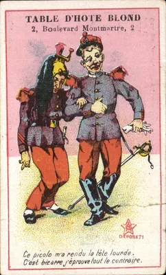 Obraz Stół D'Hote Blon Boulevard Montmartre Paris Militaria