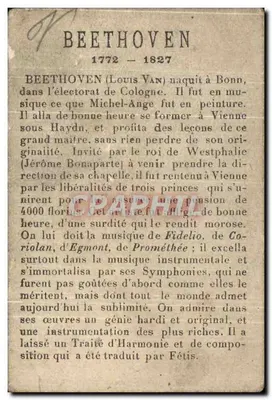 Beethoven — ritratto — Paul Mairesse a Cambrai — Verso