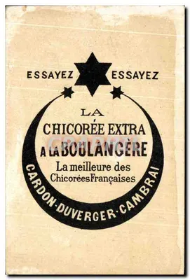 Chicória na Boulangère — Publicidade para a chicória extra — GARDON-DUVERGER, CAMBRAI — Verso