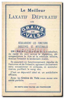 Grains de Vals — reklama leku — S.A.D. Lazemard Cousins, Nîmes, nr 1753 — Rewers