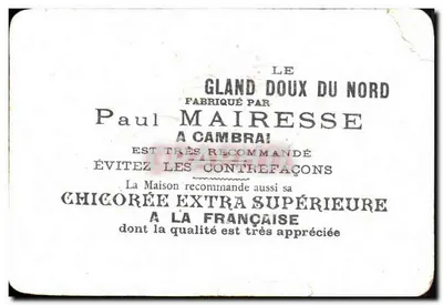 Enfants avec bouquet de roses — scène de carte postale — éditeur LE GLAND DOUX DU NORD, fabriqué par Paul Mairesse à Cambrai — Verso