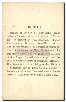 Fontenelle — Francuski pisarz — Wydawca: C. Paphil, nr 6 — Rewers