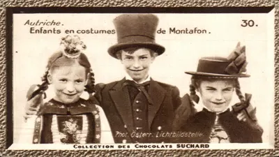 Dzieci w strojach tradycyjnych z Montafon — Austria — Kolekcja Chocolats Suchard, nr 30