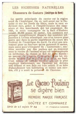 Łowcy bełkotów — Ameryka Północna — Chocolat Poulain Orange, seria 25, nr 24 — Rewers