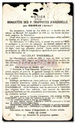 Pamiątka z klasztoru Aiguebelle — Grignan (Drôme) — wydawca nieznany — Rewers