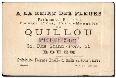 Scène de demande en mariage — Cinco Mars, 4ème Acte, 3ème Scène — éditeur Quillou, 31 Rue Grand-Pont, Rouen — Verso