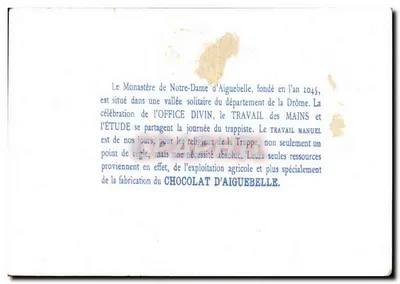 Kwitnie margotki — wydane przez Chocolaterie d'Aiguebelle (Wienne) — Rewers