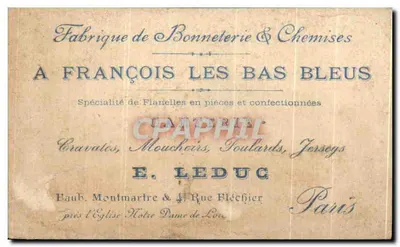 Pintor e cliente — A última retocagem — E. Leduc, Paris — Verso