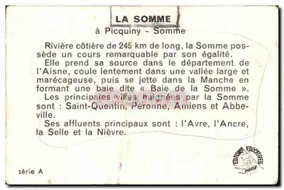 La Somme — Rzeka w Picquiny — Wydawnictwo Edukacyjne, seria A — Rewers