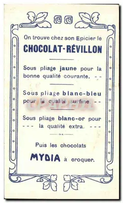 O Teatro ao longo dos tempos — A Comédia Italiana — Chocolat Révillon — Verso