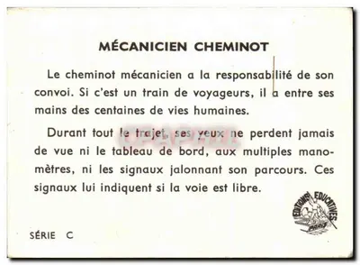 Mechanik kolejowy — seria C — Wydawnictwo Edukacyjne Paris — Rewers