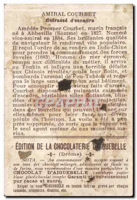 Chromo Cuirasse D'Escadre Bateau czekoladowy z Aiguebelle — Rewers