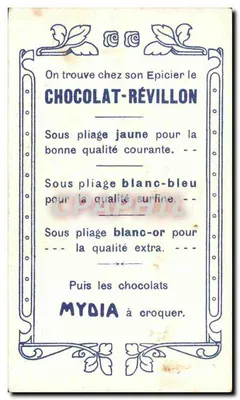 Teatro ao longo dos séculos — Os Romanos e a pantomima — Chocolat Révillon — Verso