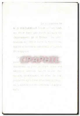 Klasztor Trappistów — Aiguebelle — wydawca Théodolathe Jaquerecler — Rewers