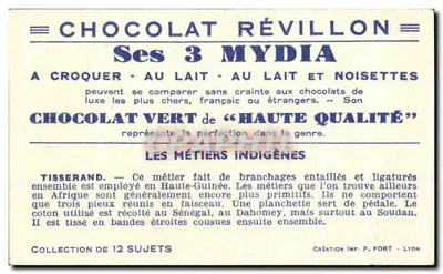 Tisserand w Senegalu — Lokalne Zawody — Chocolat Révillon, n°5 — Rewers