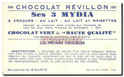 Arquitetura em Djenné — Moradia em Djenné — Chocolate Révillon, série 2 — Verso