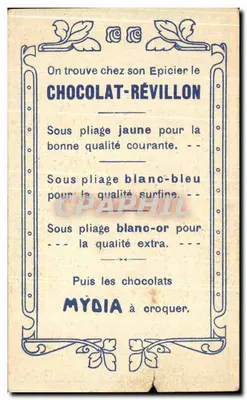 Henri IV i jego dzieci — scenka humorystyczna — Chocolat Révillon, n°1607 — Rewers