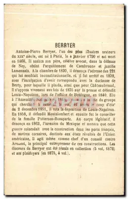 Cromo Berryer Antoine — Verso