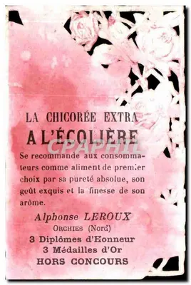 Jovem mulher em traje — decoração floral — Alphonse LEROUX, Orchies (Nord) — Verso