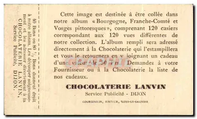Epinal - O dique visto do Museu — Chocolaterie Lanvin, Dijon, n°84 — Verso