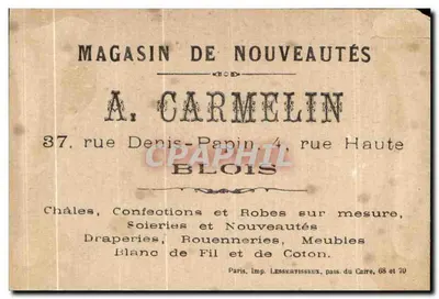 Dois homens em traje de corte — A. Carmelin — Blois — Verso