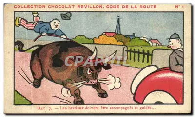 Byk w drodze — kolekcja Chocolat Révillon, Kodeks Drogi, N°1