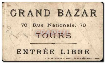 Deux hommes se serrant la main — scène de promotion commerciale — éditeur J. Minot, 5, rue Béranger, Paris — Verso